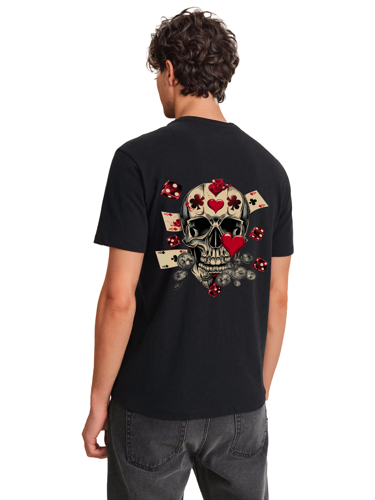 Koszulka BASIC oversize SKULL CARD